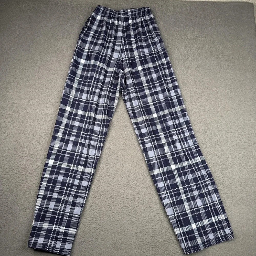San Ramon Valley Thunderbirds Pants Mens XS Blue Football Plaid Sleep Drawstring